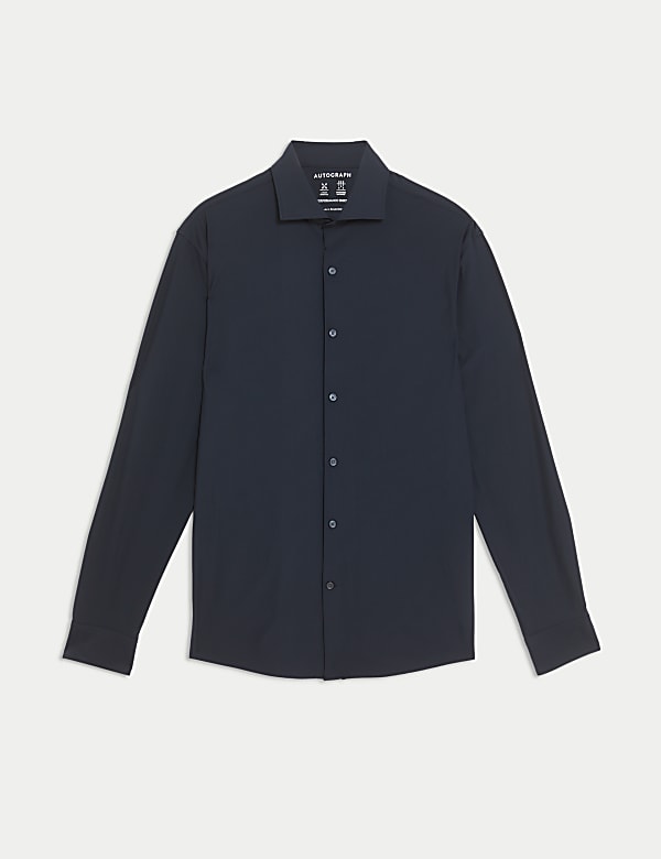 Camisa de alto rendimiento elástica de corte sastre - US