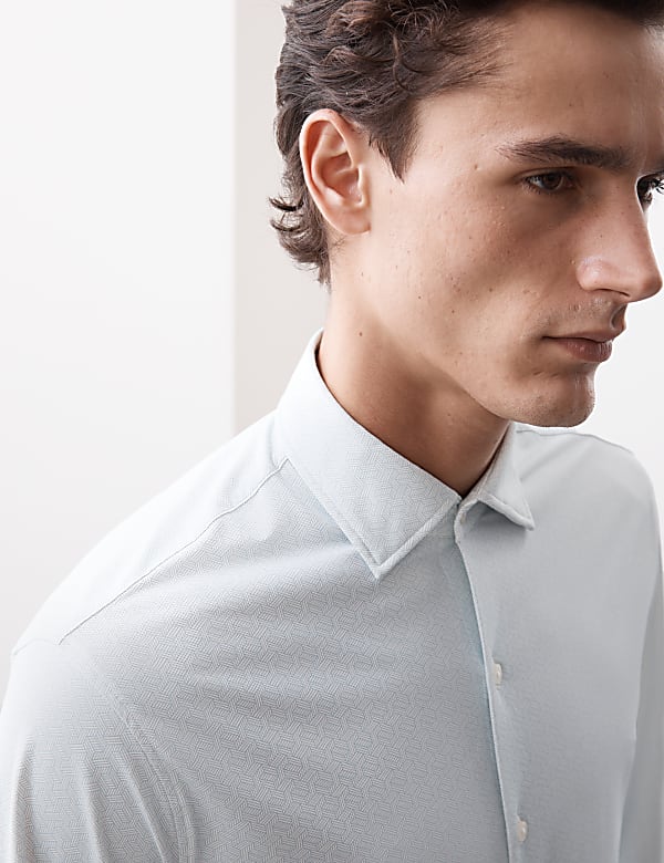 Slim Fit Super Stretch Printed Shirt