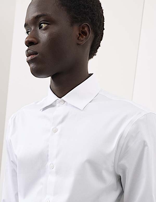 Slim Fit Cotton Performance Shirt - NO