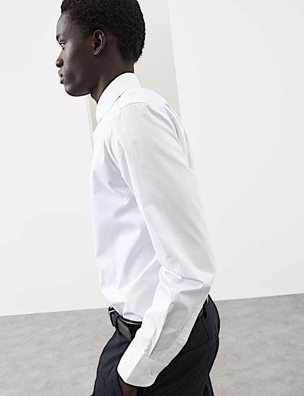 Slim Fit Cotton Performance Shirt - NO