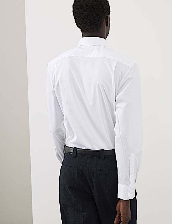 Slim Fit Cotton Performance Shirt - NO