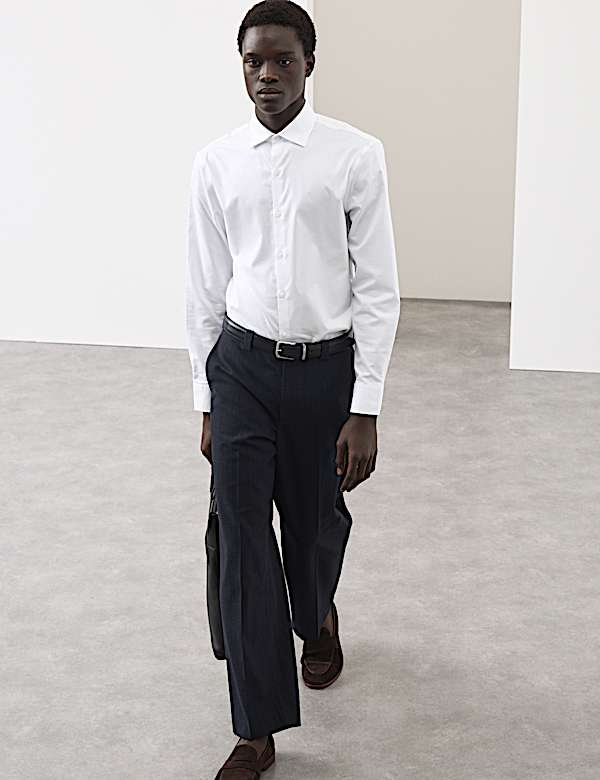 Slim Fit Cotton Performance Shirt - NO