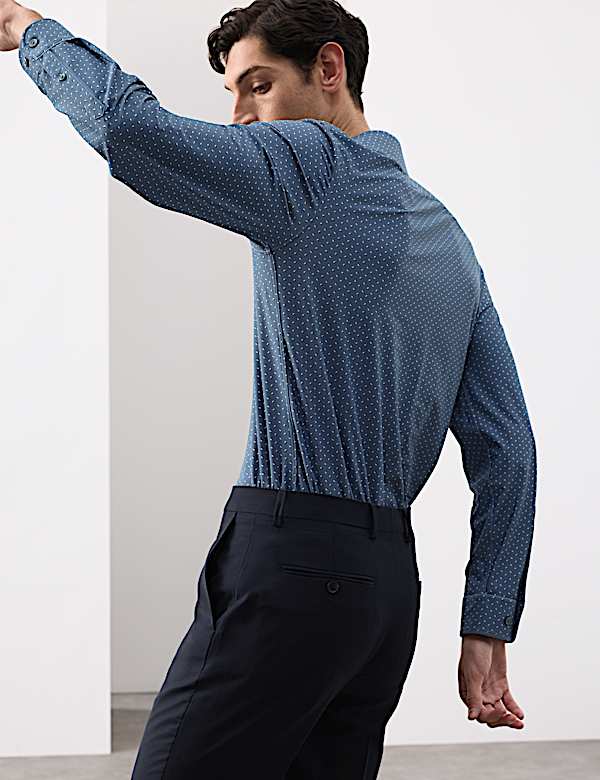Tailored Fit Stretch Performance Printed Shirt - AT