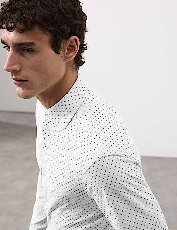 Tailored Fit Stretch Performance Printed Shirt