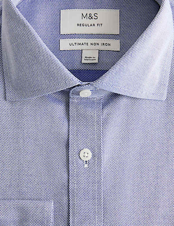 Regular Fit Ultimate Non Iron Cotton Textured Shirt