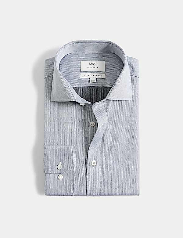Regular Fit Ultimate Non Iron Cotton Textured Shirt - US