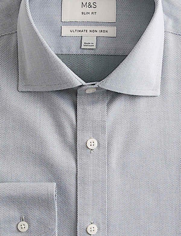 Slim Fit Ultimate Non Iron Pure Cotton Textured Shirt - US