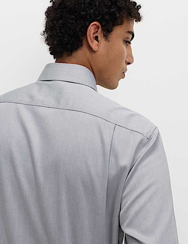 Slim Fit Ultimate Non Iron Pure Cotton Textured Shirt - US