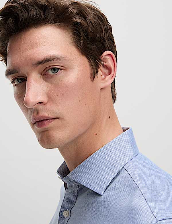 The Ultimate Slim Fit Pure Cotton Non Iron Textured Shirt - US