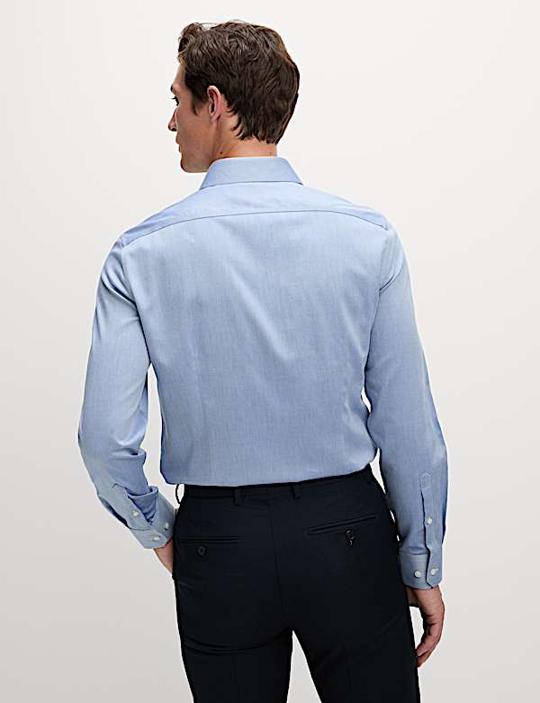 Slim Fit Ultimate Non Iron Pure Cotton Textured Shirt - GR