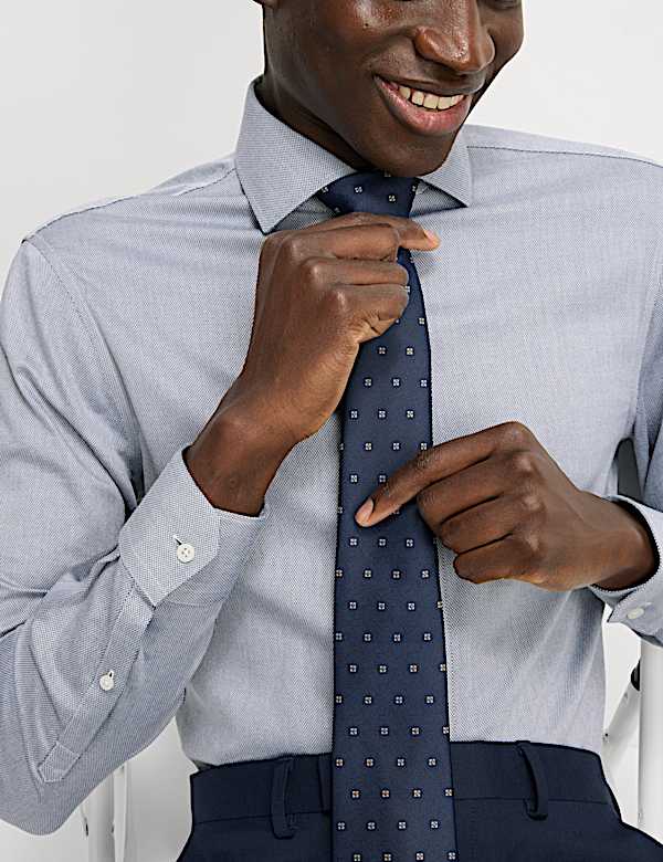 The Ultimate Slim Fit Pure Cotton Non Iron Textured Shirt - US