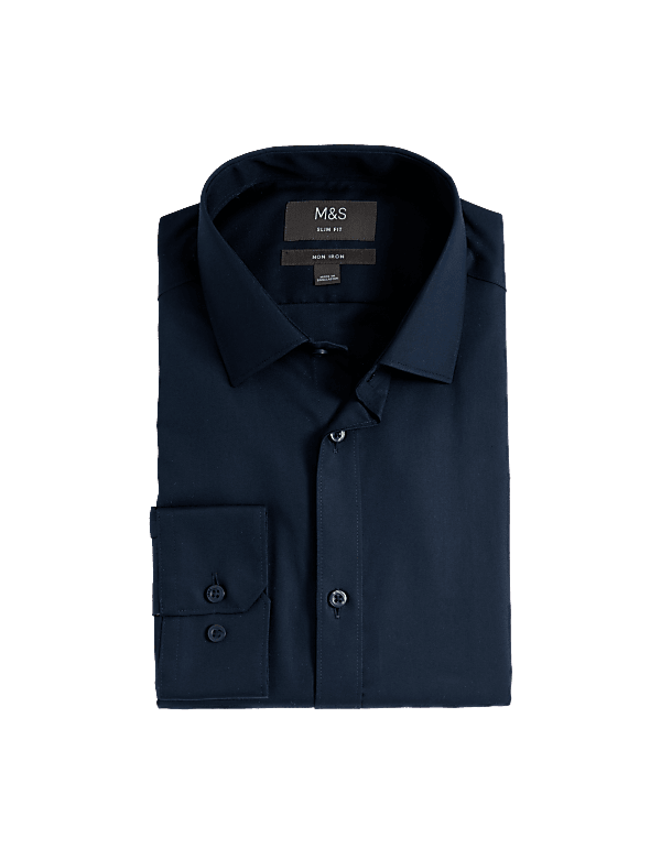 Slim Fit Non Iron Pure Cotton Twill Shirt