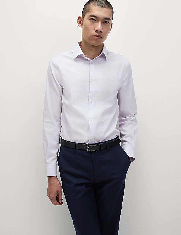 Slim Fit Non Iron Pure Cotton Twill Shirt