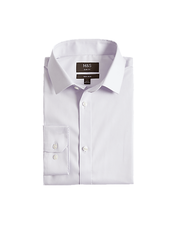Slim Fit Non Iron Pure Cotton Twill Shirt