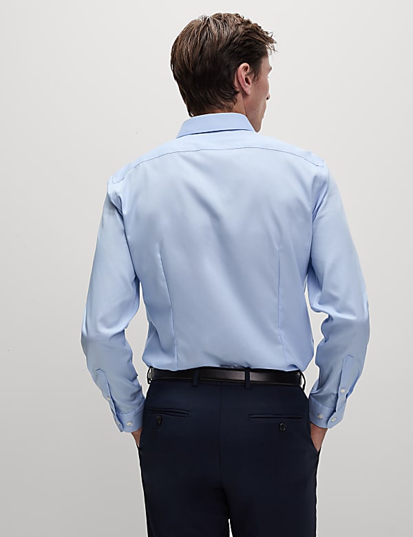 Slim Fit Non Iron Pure Cotton Twill Shirt - US