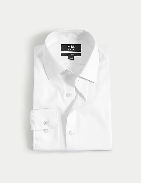 Slim Fit Non Iron Pure Cotton Twill Shirt - LV