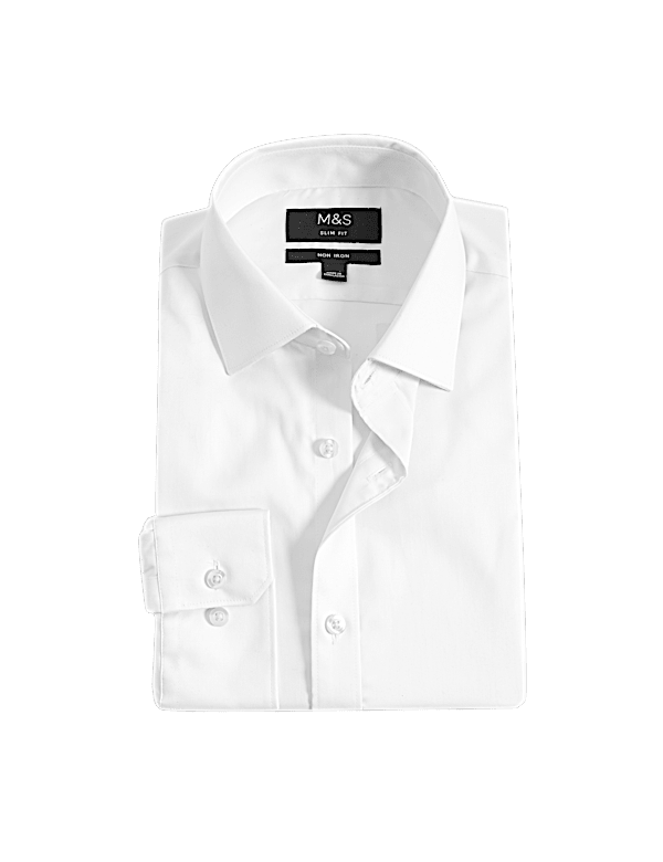 Slim Fit Non Iron Pure Cotton Twill Shirt