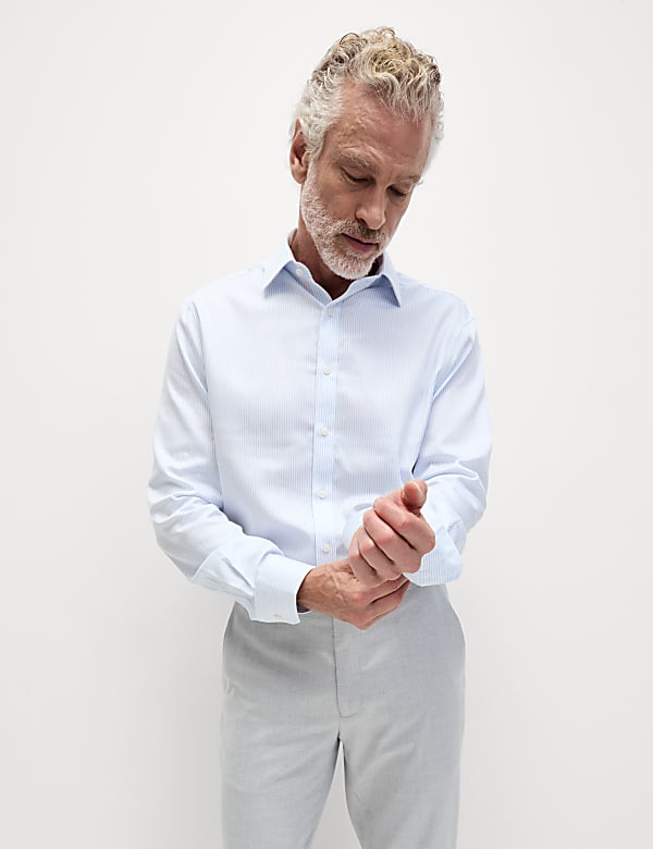Regular Fit Ultimate Non Iron Cotton Striped Shirt  - US