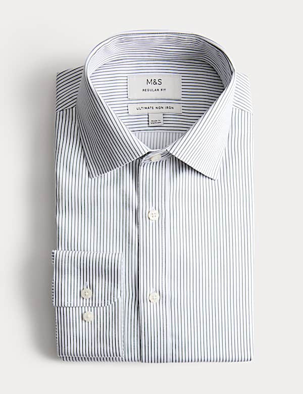 Regular Fit Ultimate Non Iron Cotton Striped Shirt  - US