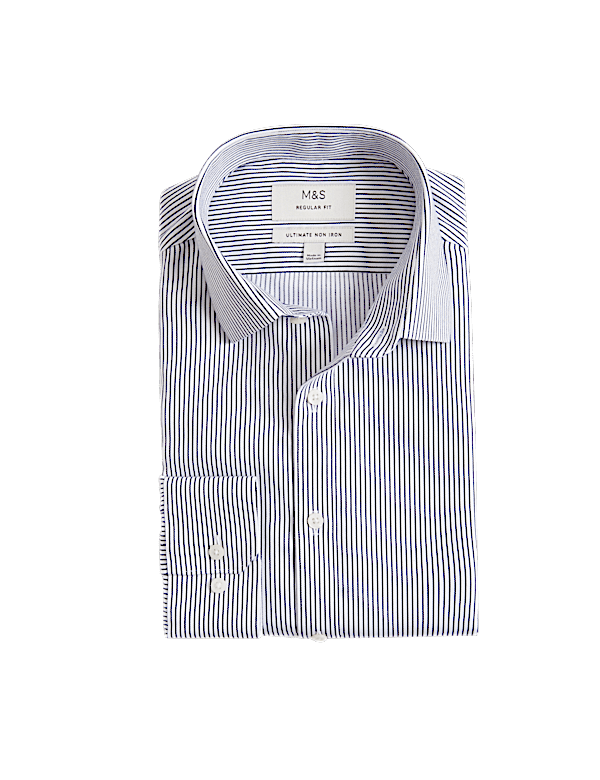 Regular Fit Ultimate Non Iron Cotton Striped Shirt