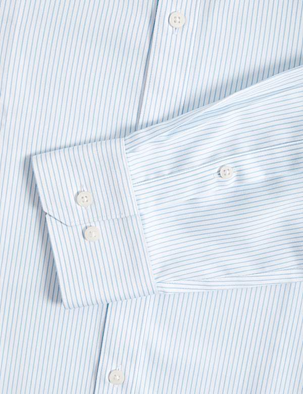 Pruhovaná košile úzkého střihu z bavlny s nežehlivou úpravou - CZ