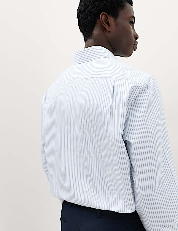 Regular Fit UItimate Non Iron Pure Cotton Striped Shirt - GR