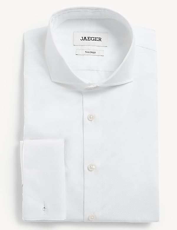 Tailored Fit Pure Cotton Shirt With Double Cuff - GR