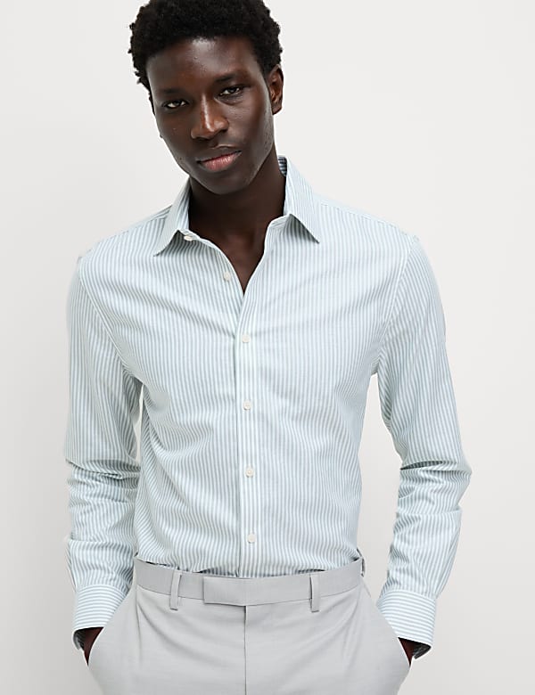 Slim Fit Ultimate Non Iron Cotton Striped Shirt - PL