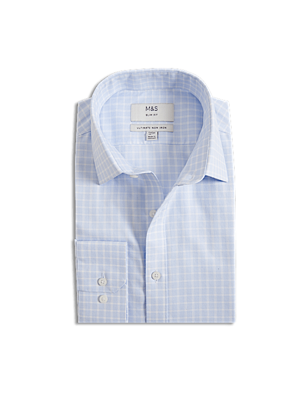 Slim Fit Ultimate Non Iron Cotton Check Shirt