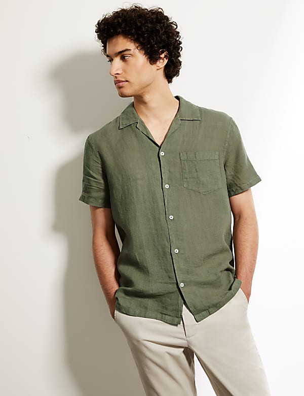 Luxury Pure Linen Revere Shirt
