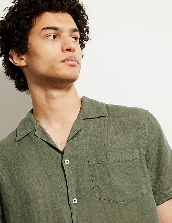 Luxury Pure Linen Revere Shirt