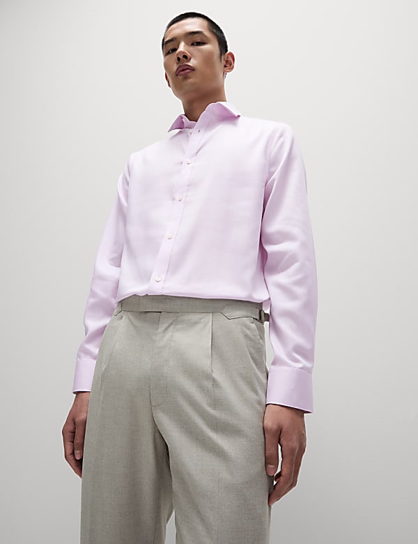 Regular Fit Easy Iron Pure Cotton Textured Shirt