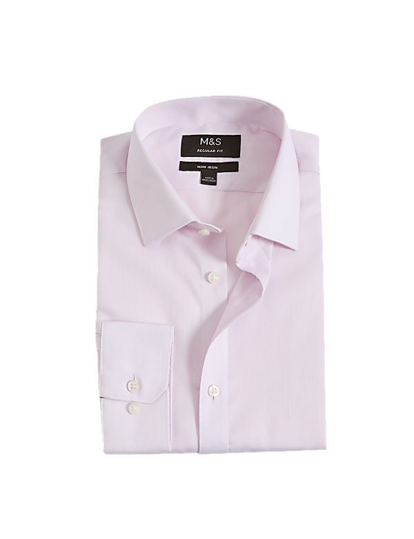 Regular Fit Non Iron Pure Cotton Textured Shirt