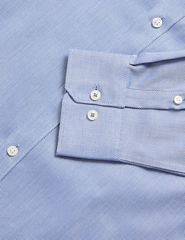 Regular Fit Easy Iron Pure Cotton Textured Shirt - AU