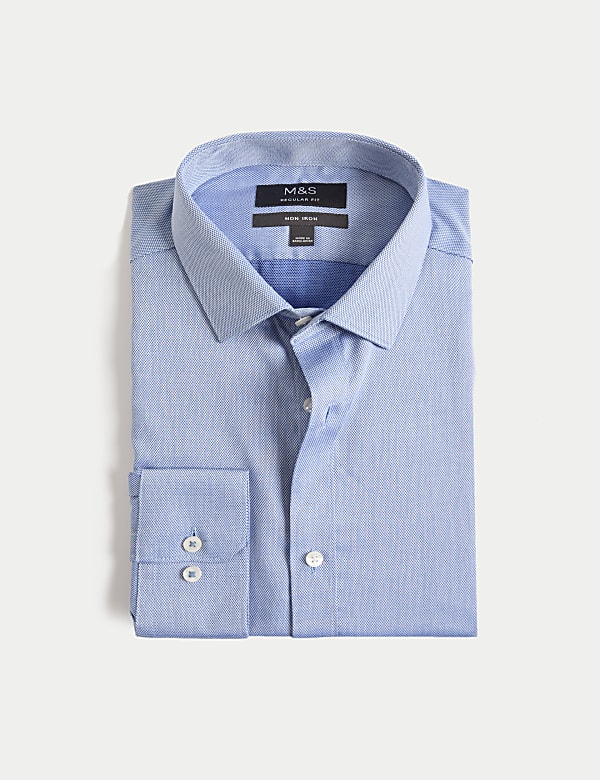 Regular Fit Easy Iron Pure Cotton Textured Shirt - AU