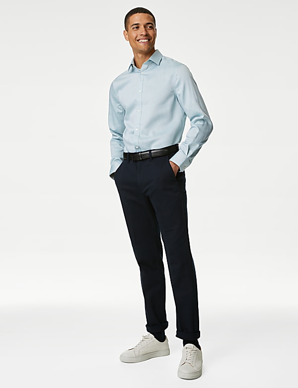 Regular Fit Non Iron Pure Cotton Textured Shirt