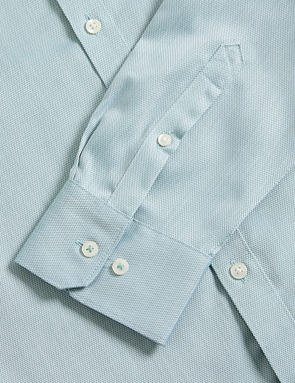 Regular Fit Non Iron Pure Cotton Textured Shirt