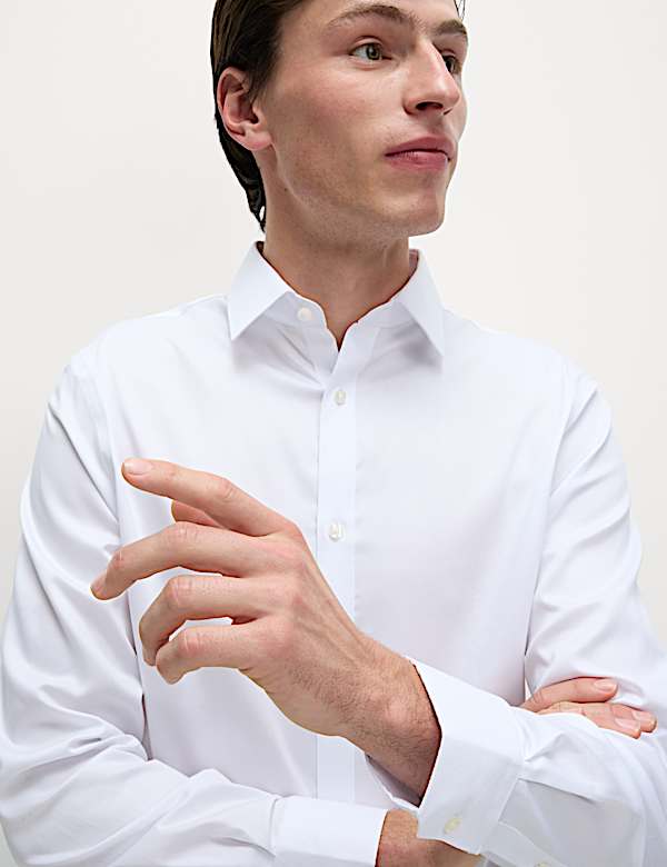 Regular Fit Easy Iron Pure Cotton Textured Shirt - NO