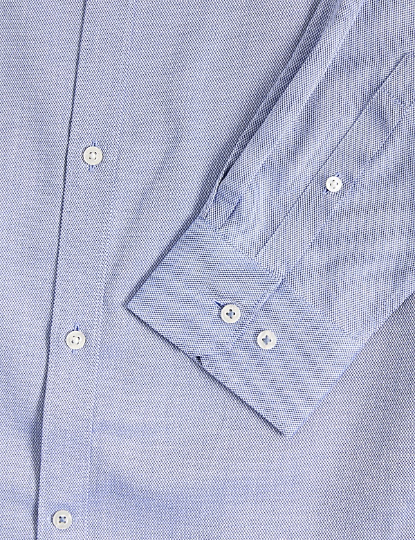 Slim Fit Easy Iron Pure Cotton Textured Shirt