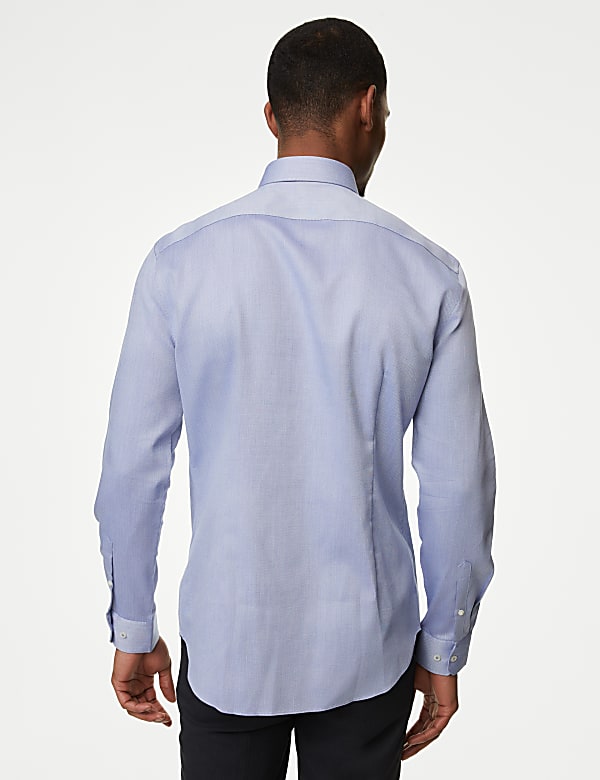 Slim Fit Non Iron Pure Cotton Textured Shirt