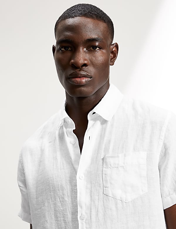 Luxury Pure Linen Short Sleeve Shirt