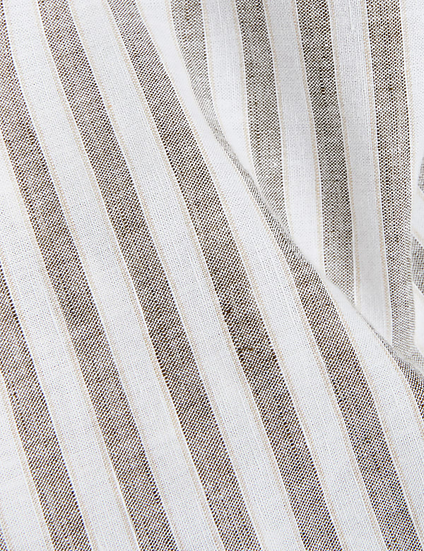 Cotton And Linen Striped Shirt
