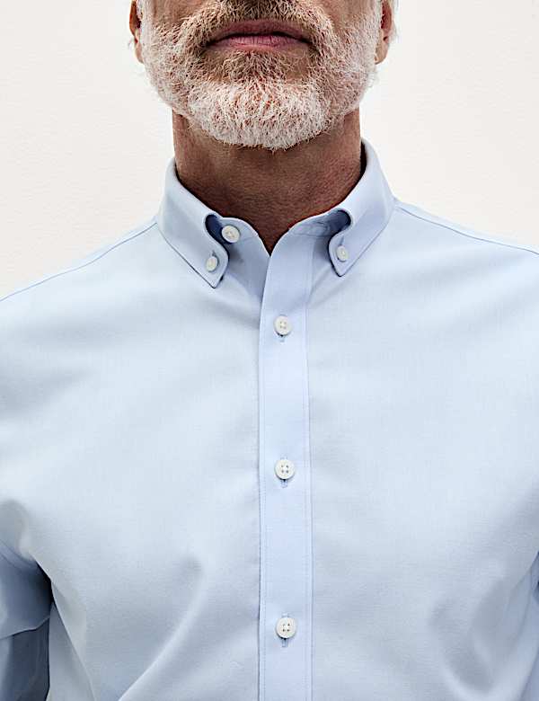 Ultieme, strijkvrije regular-fit overhemd van zuiver katoen - BE