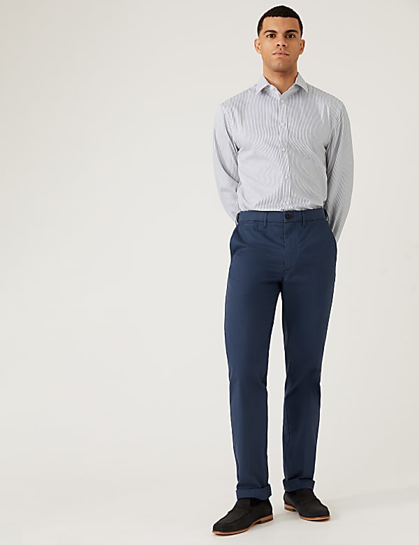 Regular Fit Non Iron Pure Cotton Striped Shirt