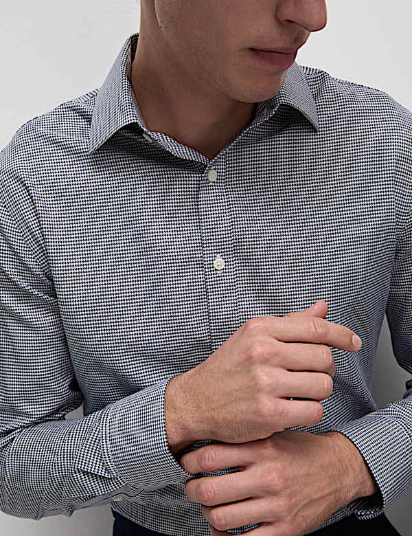 Slim Fit Ultimate Non Iron Cotton Textured Shirt - HK