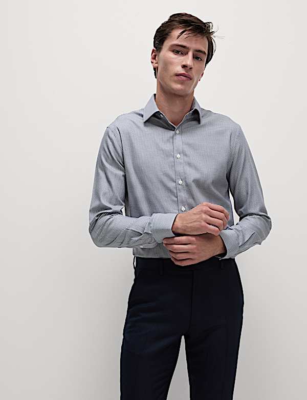 Slim Fit Ultimate Non Iron Cotton Textured Shirt - VN