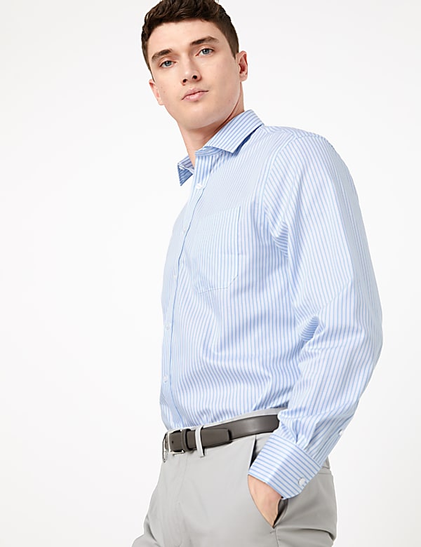 Pure Cotton Regular Fit Striped Shirt