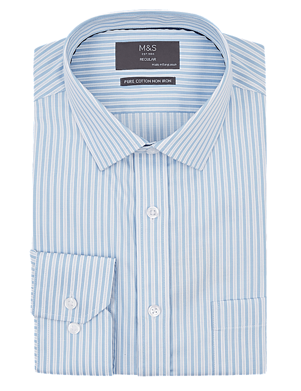 Pure Cotton Regular Fit Striped Shirt