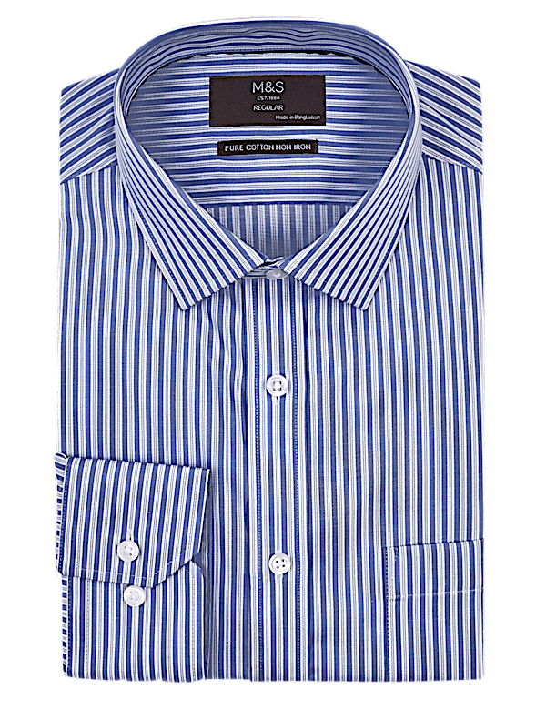 Pure Cotton Regular Fit Striped Shirt