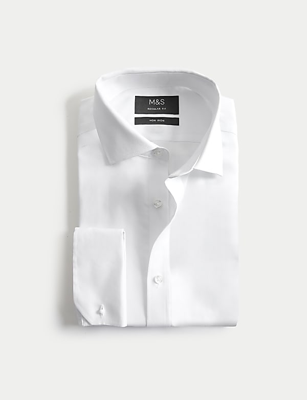 Regular Fit Pure Cotton Double Cuff Twill Shirt - VN